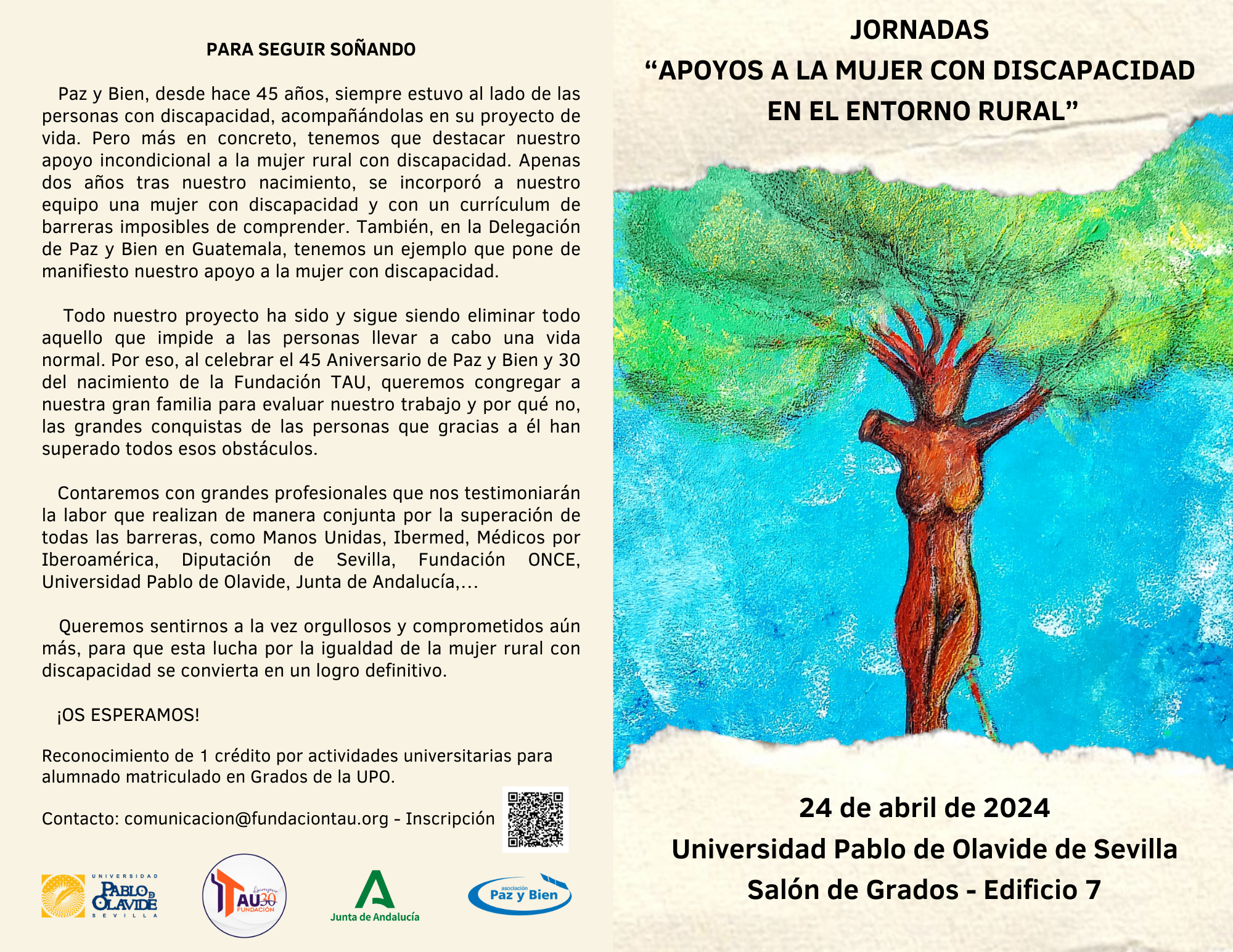 PROGRAMA DE LA JORNADA “APOYOS A LA MUJER CON DISCAPACIDAD EN EL ENTORNO RURAL”